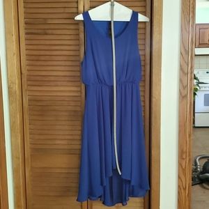 Indigo Chiffon High-Low Dress